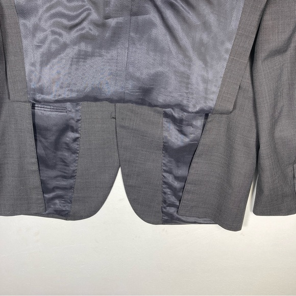 Joseph Abboud Tollegno 1900 Wool Extreme Slim Fit Black Blazer Coat USA 44L - Picture 14 of 16